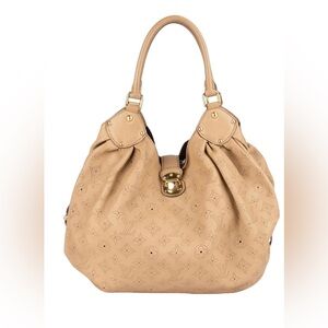 Louis Vuiton Mahina HoboTan Leather Handbag.
